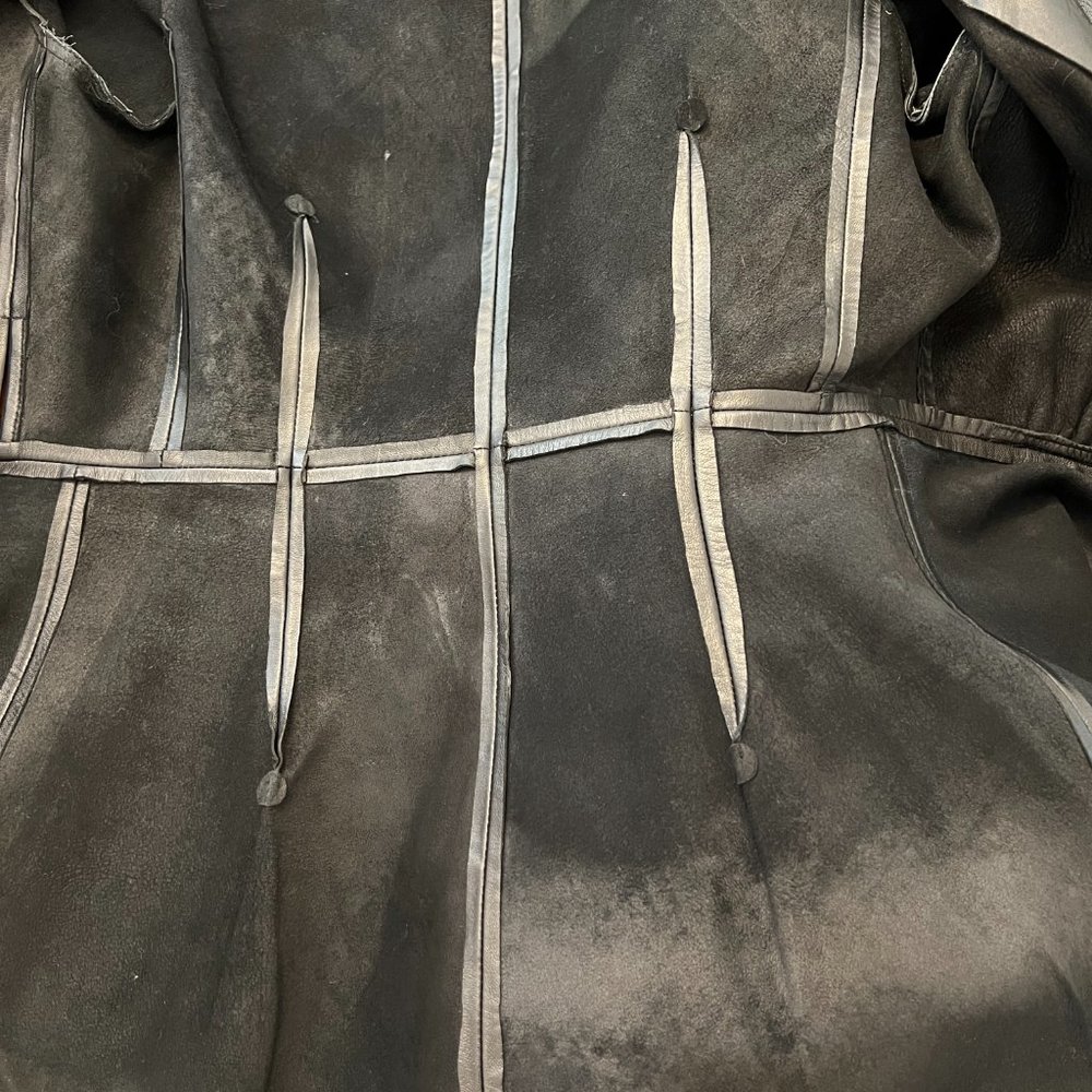 Maje Rosetola Long Sleeve Leather Wrap Dress Black Size 1 - Picture 16 of 17